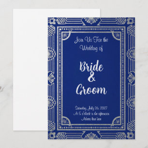 Invitation Art Déco style Gatsby – Bleu Nuit et Mé
