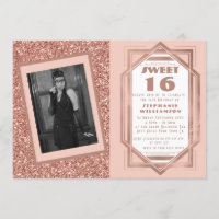 Art Déco Sweet 16 Rose Gold Parties scintillant Ga