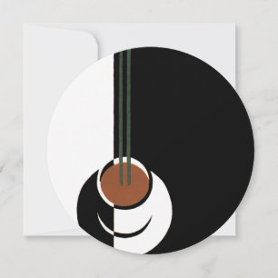 Invitation Art Déco vintage, Coupe de Café à la vapeur