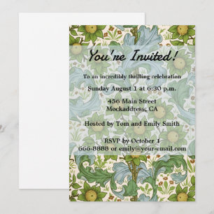 Invitation Art floral de William Morris Orchard Green