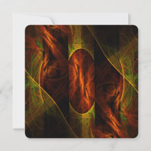 Invitation Art fractal abstrait moderne de jungle mystique