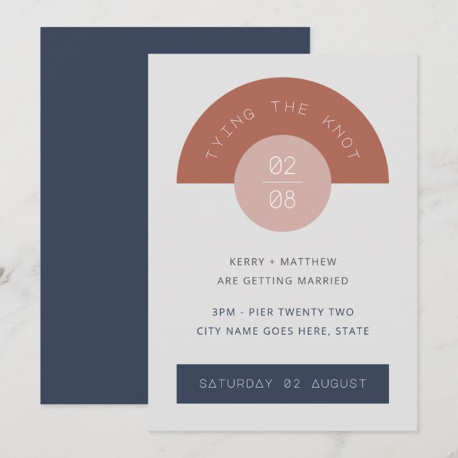 Invitation Art géométrique moderne du milieu du XXe siècle an (Devant / Derrière)