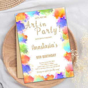 Invitation Art in Party Parties scintillant Peinture Annivers