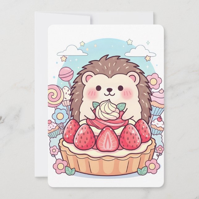 Invitation Art mignon kawaii (Devant)