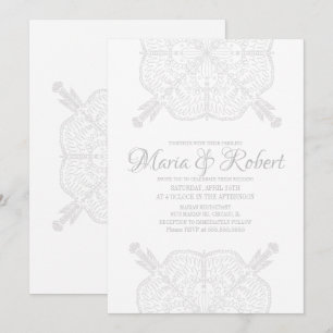 Invitation Art minimaliste de mandala bohème mariage bohème