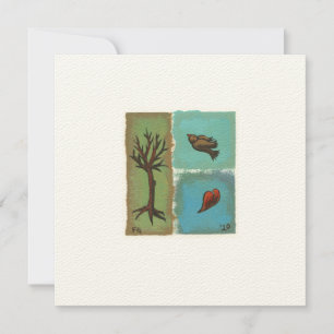 Invitation Art minuscule n° 606 - Arbre, Oiseau, Coeur - art