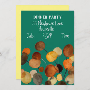 Invitation Art moderne arbre abstrait Soirée Earthy Dinner Pa