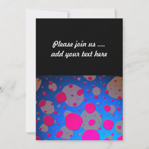 Invitation Art moderne rose et bleu clair