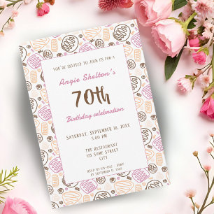 Invitation Art moderne Une ligne Art 70e anniversaire fête