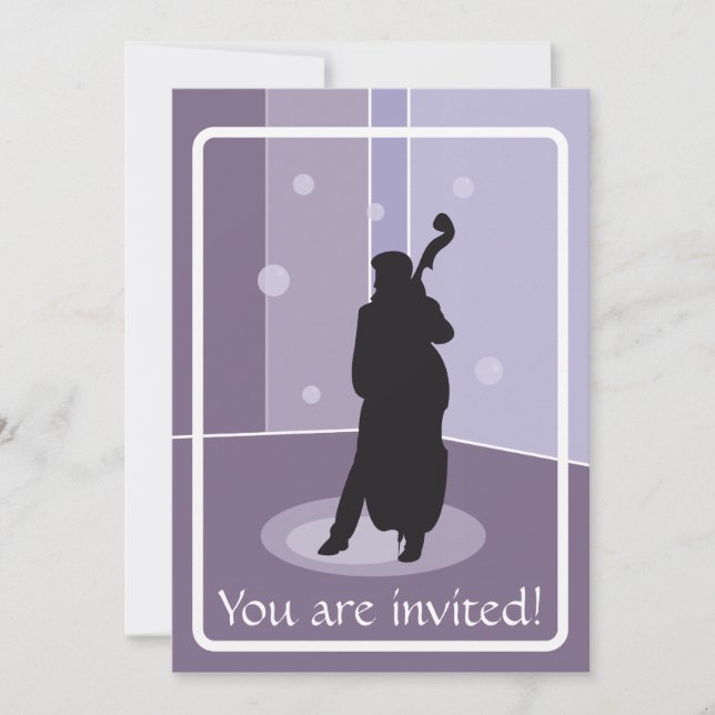 Invitation Art musical minimaliste silhouette contrebasse (Devant)