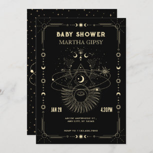 Invitation Art mystique lune céleste Baby douche
