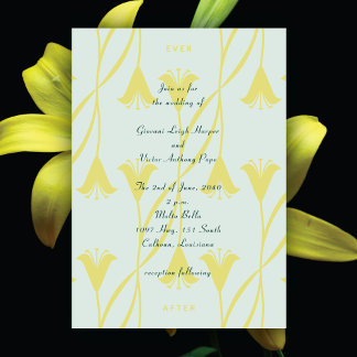 Invitation Art Nouveau Custom Color Floral Lily Wedding