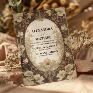 Invitation Art Nouveau d'Automne Mariage Antique