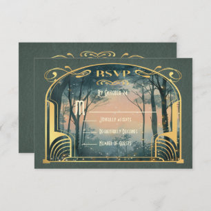Invitation Art nouveau de la forêt enchantée RSVP