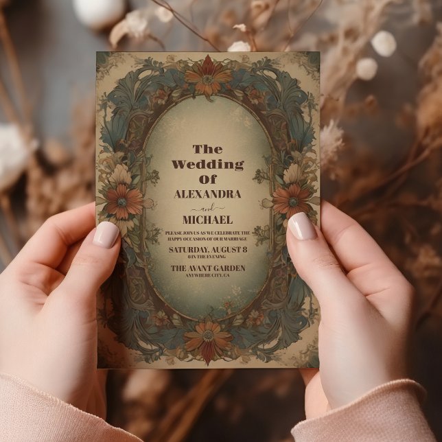 Invitation Art Nouveau de mariage d'automne (Créateur téléchargé)