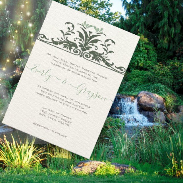 Invitation Art nouveau Dragonfly Pale Mint Mariage (Créateur téléchargé)