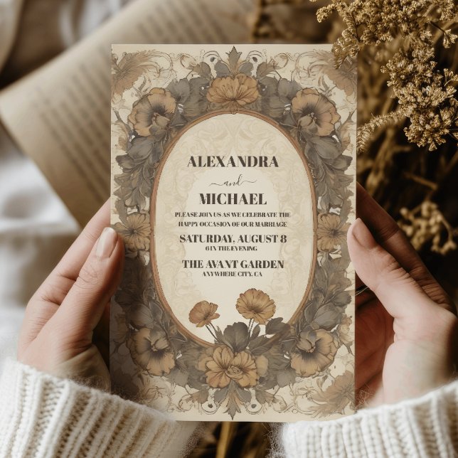 Invitation Art nouveau mariage de automne (Créateur téléchargé)