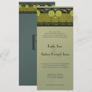 Invitation Art Nouveau Orchard Mariage Vintage d'oiseaux