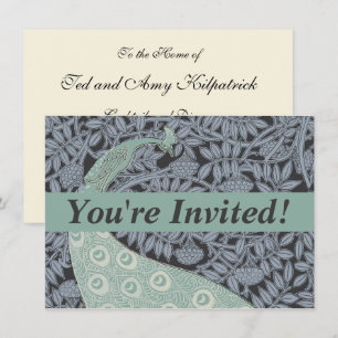 Invitation Art Nouveau Peacock Classic Vintage Bird