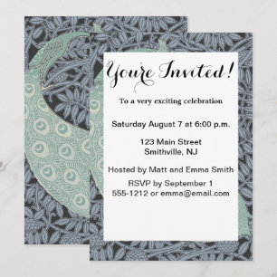 Invitation Art Nouveau Peacock Classic Vintage Bird