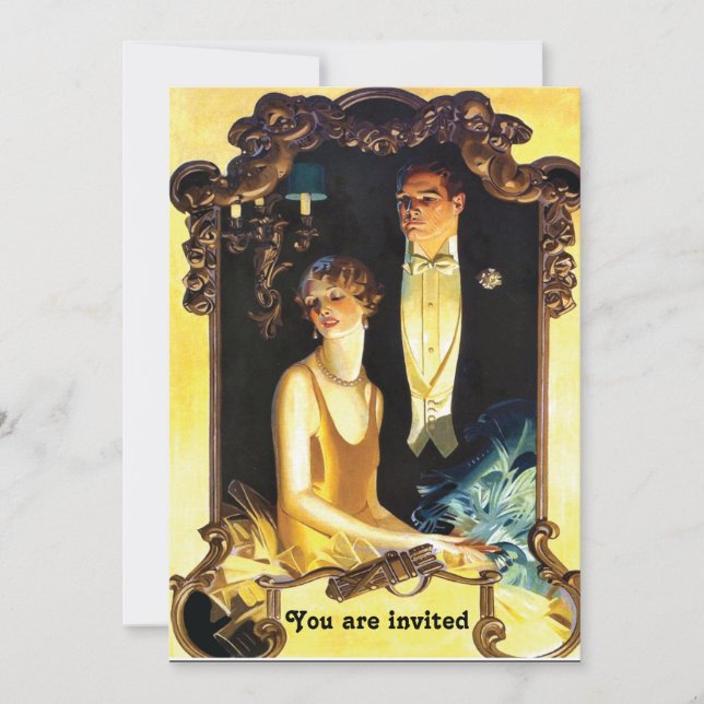 Invitation Art Nouveau personnalisé des années 1920 Formel (Devant)