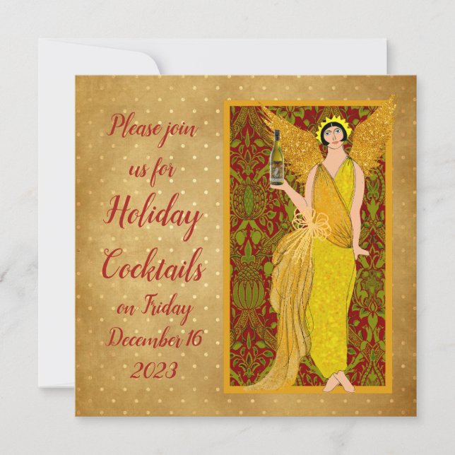 Invitation Art Nouveau Retro Holiday Angel (Devant)