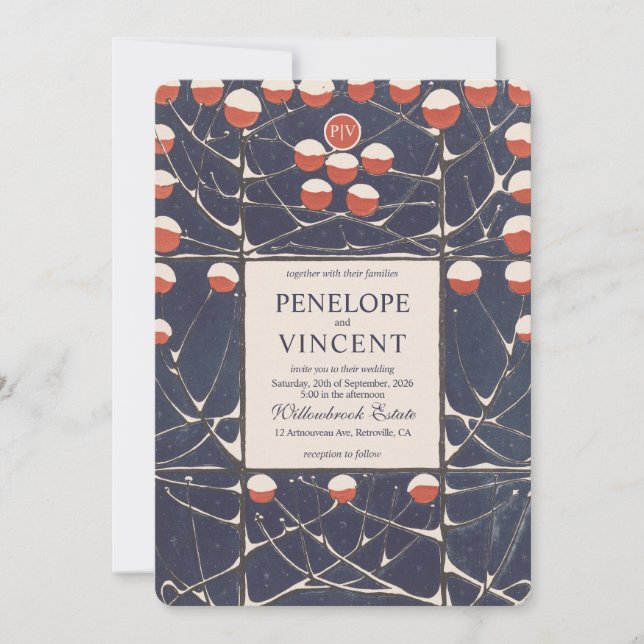 Invitation Art Nouveau Snowdrops Elegance (Devant)