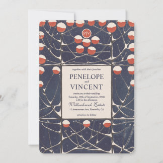 Invitation Art Nouveau Snowdrops Elegance