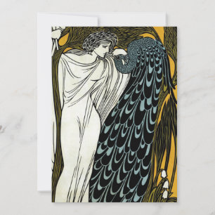 Invitation Art nouveau vintage, le baiser de William Bradley