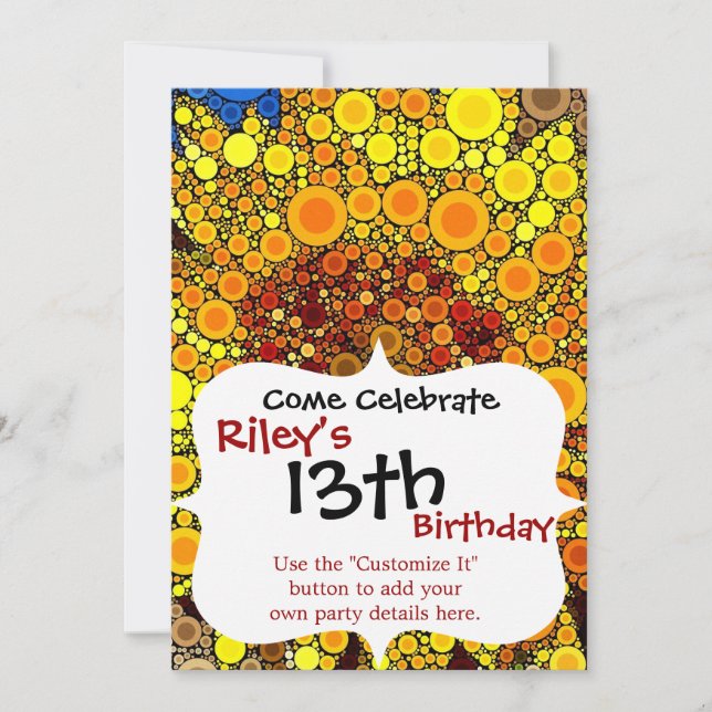 Invitation Art numérique en mosaïque du cercle de tournesol b (Devant)