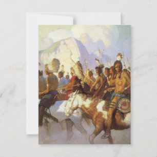 Invitation Art occidental vintage, Parti de guerre indien par