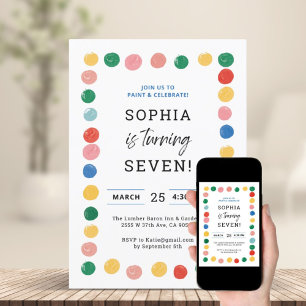 Invitation Art Painting Party Peinture pour garçon Anniversai