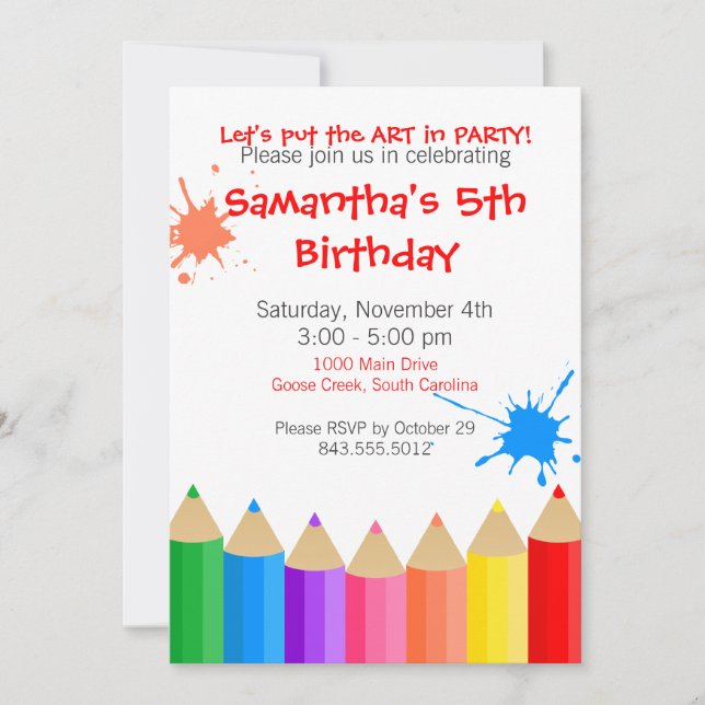 Invitation Art Party (Devant)