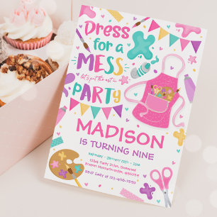 Invitation Art Party Artisanat Peinture Fille Anniversaire