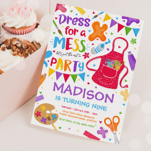 Invitation Art Party Artisanat Peinture Fille Anniversaire