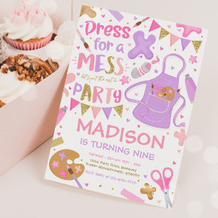 Invitation Art Party Artisanat Peinture Fille Anniversaire