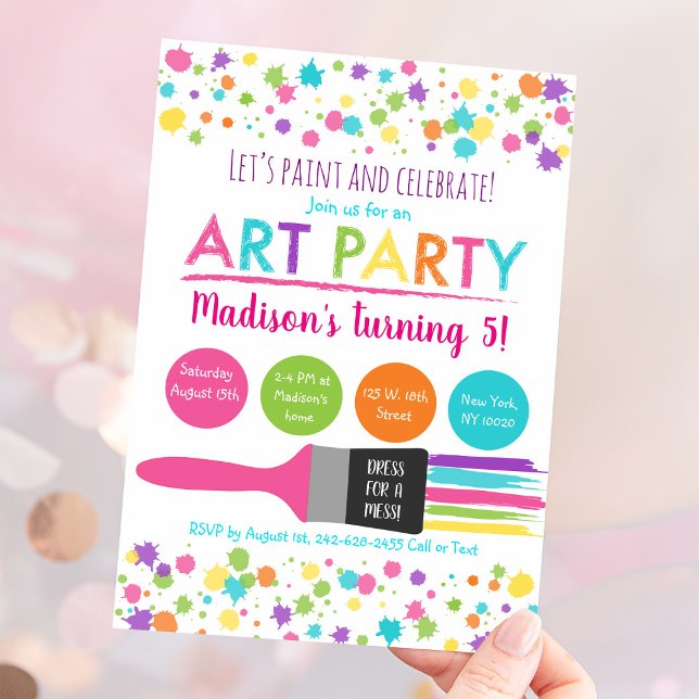 Invitation Art Party Paint Party Anniversaire (Créateur téléchargé)