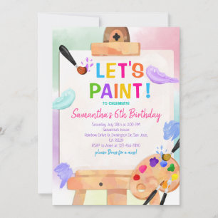 Invitation Art Party Painting Anniversaire Fille