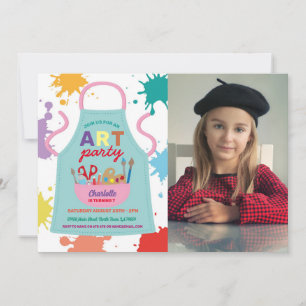 Invitation Art Party Peinture Dessin Peinture Artisanat Apron