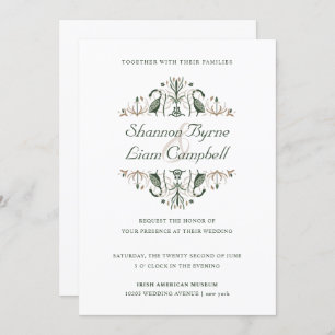 Invitation Art populaire celtique   Floral moderne Mariage ir