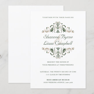 Invitation Art populaire celtique | Floral moderne Mariage ir