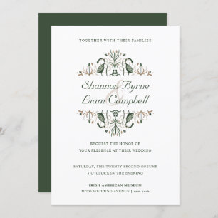 Invitation Art populaire celtique   Floral moderne Mariage ir