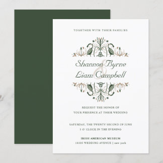 Invitation Art populaire celtique | Floral moderne Mariage ir