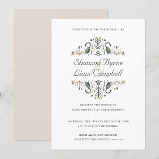 Invitation Art populaire celtique | Floral moderne Mariage ir