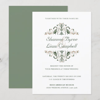 Invitation Art populaire celtique | Floral moderne Mariage ir