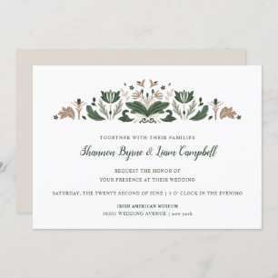 Invitation Art populaire irlandais   Floral moderne Mariage c