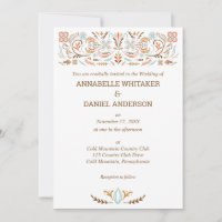 Art populaire scandinave Automne couleurs Mariage