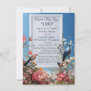 Invitation Art surréaliste avec fleurs et oiseaux