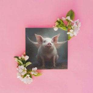 Invitation Art surréaliste et rêveur de cochon volant fantais