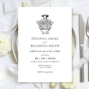 Invitation art vintage vase grec